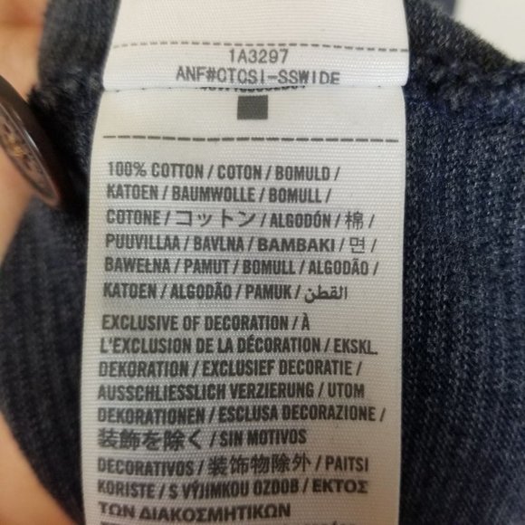 Abercrombie & Fitch Mens L Black Striped Long Slee - Picture 7 of 8